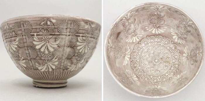 【茶器/茶道具 抹茶茶碗】 紫翠紋又は紫三島 木弧 森里陶楽作