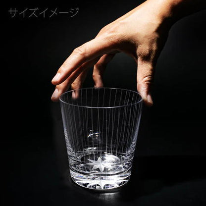 〇【フリーグラス　ガラスコップ】　ガラス（硝子）　江戸切子　立縞紋　オールドグラス　透き　TABLEAU