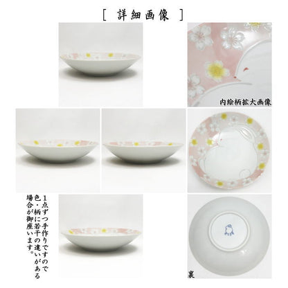 【茶器/茶道具　菓子器】　菓子鉢（菓子皿）　花兎　（うさぎ・ウサギ・兔・桜・さくら・サクラ）