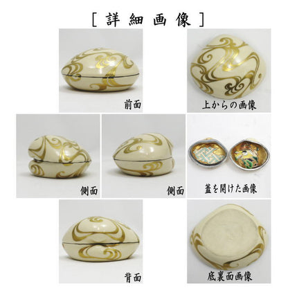 【中古】【茶器/茶道具　香合】　貝香合　竜谷焼き　内源氏絵　宮川香雲作