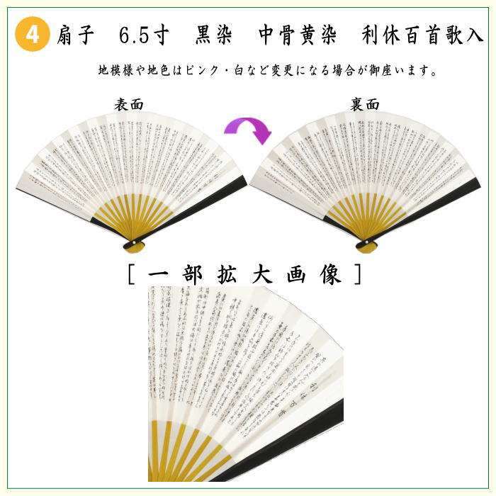【茶器/茶道具　初心者用　御稽古用　練習用　中川政七商店】　6点表千家入門者セット　Ａ菱華文又はＢ石畳地二重蔓牡丹又はＣ観世水に桜又はＤ絽目小花唐草又はＥ万歴緞子又はＦぐるりかんどう　6種類より選択　（全正絹同柄　扇子6.5寸）