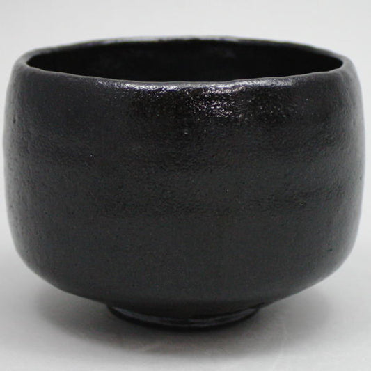 【茶器/茶道具　抹茶茶碗】　上　黒楽茶碗　大黒写し　佐々木昭楽作　角印　（利休所持　長次郎作写し　利休七種茶碗の内の一つ）