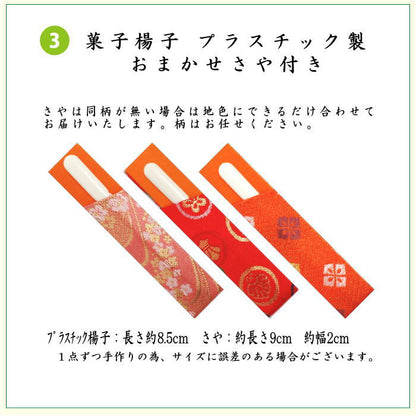 【茶器/茶道具セット　茶道初心者用】　6点入門者裏千家セット　（外入セット）　3種類より選択　（二折れ帛紗ばさみ　クリアケース入物付）