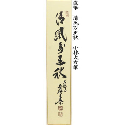 【茶器/茶道具　短冊】　直筆　万里一條鉄又は清流無間断又は昨夜一声雁又は清風万里秋又は紅炉一点雪　小林太玄筆　（別注承ります）