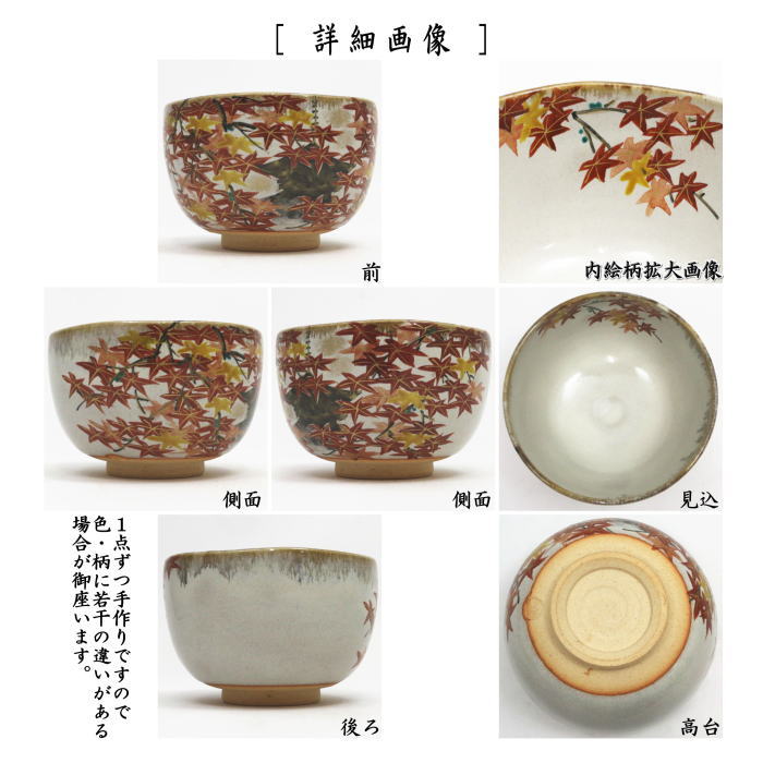【茶器/茶道具　抹茶茶碗】　乾山写し　嵯峨野紅葉　森下秋彩作