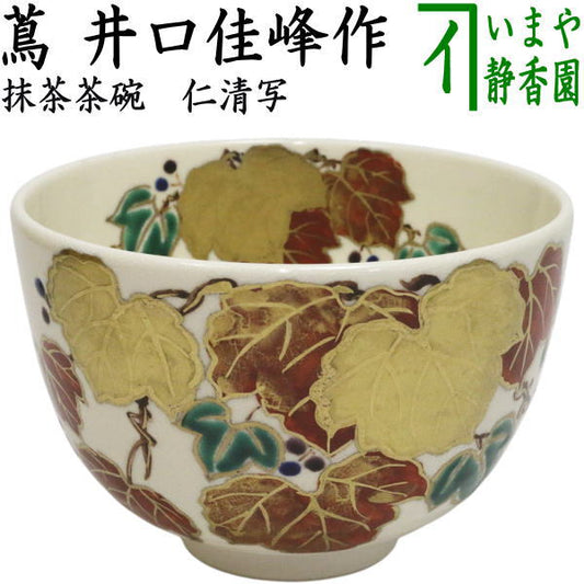 【茶器/茶道具　抹茶茶碗】　仁清写し　蔦　井口佳峰作