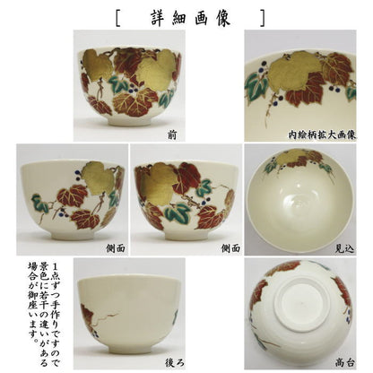 【茶器/茶道具　抹茶茶碗】　仁清写し　蔦　井口佳峰作