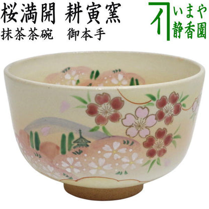 〇【茶器/茶道具　抹茶茶碗】　御本手　桜満開　耕寅窯