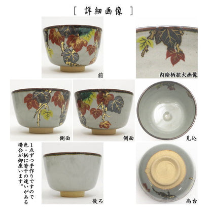 【茶器/茶道具　抹茶茶碗】　乾山写し　蔦　田中方円作