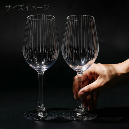 [Wine Glass/Soda Glass] Edo Kiriko Tateshimamon Wine Glass Transparent (Pair) Higashifuto Takeo Studio