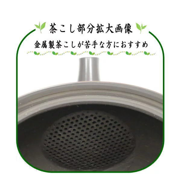 【急須】　常滑焼き（とこなめ焼き）　黒泥　カット朱梅紋　陶器網（セラメッシュ）　春秋窯　約620ml（33号）　日本製