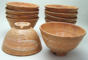 茶器/茶道具 抹茶茶碗】 数茶碗 信楽焼き 西尾秀斎作 大ぶり 10客  