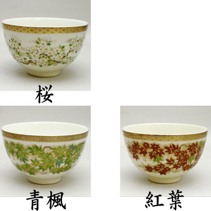 逢絢亭】茶道具 茶碗 美濃焼 薩摩写 紅葉の図 宮地英香 紙箱入り