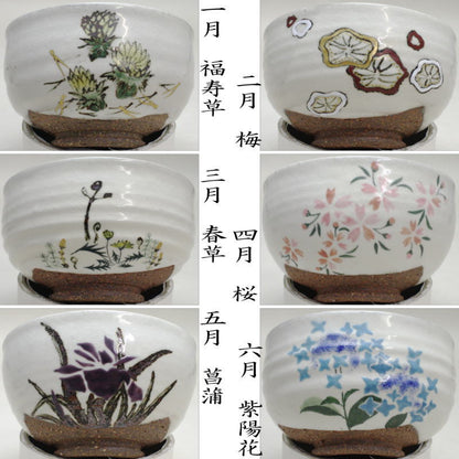 【茶器/茶道具　抹茶茶碗】　小茶碗　数茶碗　十二ヵ月　須山昇華作　12個セット