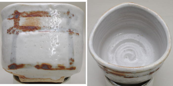 [Tea utensils/tea ceremony tools Matcha tea bowl] Shino ware, copy of the name "Unohanagaki" by Genhiko Tanaka (Kikusen Kiln) (Unohanagaki, Unohanagaki)