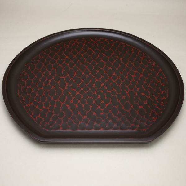 [Sencha tea ceremony tools, Sencha tray] Kamakura carving half-moon tray