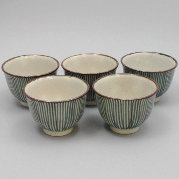 [Yunomi (teacups, teacups, cups) / Kumidashi (cups)] Karatsu ware, Gosu Sensuji, set of 5, made by Toshizaemon Takemura