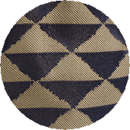 象牙取引確認書へのご署名が必要な商品【茶器/茶道具　茶入（お濃茶器）】　高取焼き　如笑写し　コマ形　高取喜恵作　仕服：紺地鱗文緞子