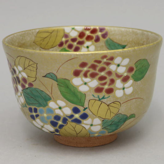 [Tea utensils/tea ceremony tools Matcha tea bowl] Gold sand Hydrangea by Toru Ogura