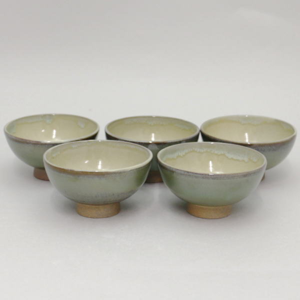 [Yunomi (teacups, teacups) / Kumidashi (Kumidashi)] Takatori ware, blue, set of 5, Onimaru Yukiyama kiln