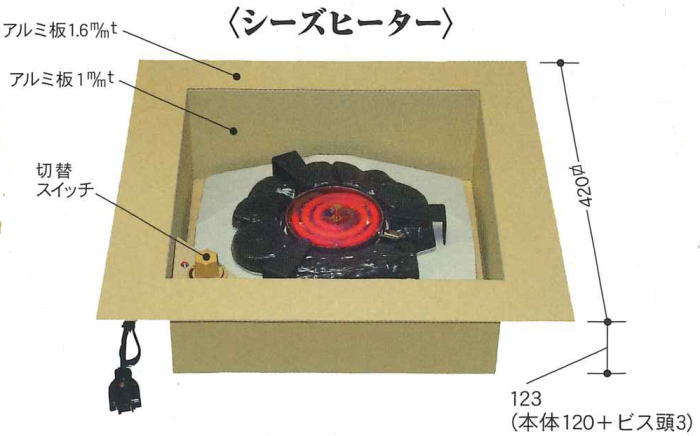 茶器/茶道具 炉壇】 表千家・裏千家兼用 電熱式 炉壇 浅型 アルミ製聚楽壁色仕上げ シーズヒーター製 炭型ヒーター サンアイ（旧野々田式 –  今屋静香園