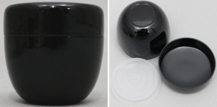 茶器/茶道具 なつめ（お薄器）】 1.8寸棗 ミニ棗 黒 動物柄 内