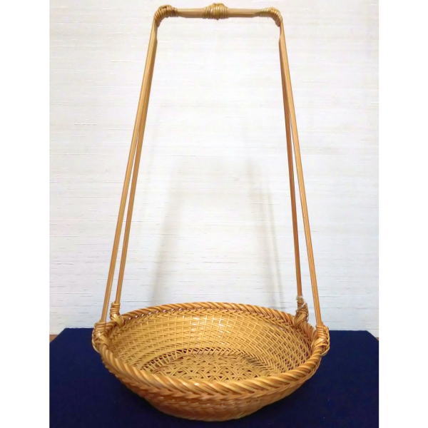 [Sencha tea ceremony tools: teapot stand/kettle stand] White basket with handle (handled rotating basket)