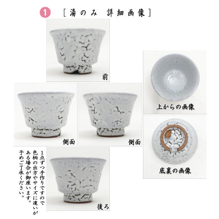 【煎茶道具/煎茶器】　煎茶器セット　萩焼き　天龍窯　（湯のみ　6客・宝瓶（急須）・湯さまし）