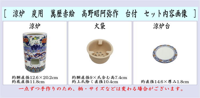 煎茶道具 涼炉】 炭用 萬歴赤絵 高野昭阿弥作 台付 – 今屋静香園