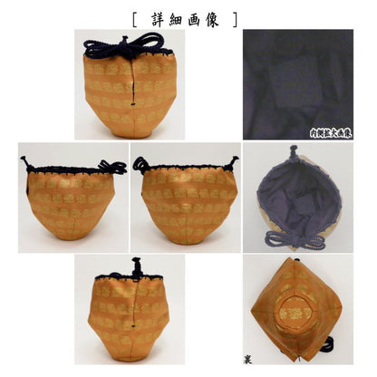 【茶器/茶道具　仕服（仕覆）】　天目茶碗仕服　正絹　角龍金襴