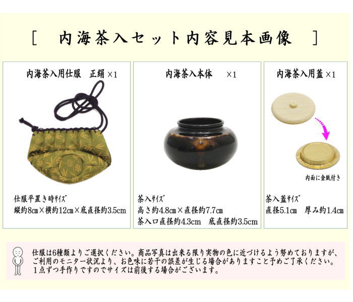 【茶器/茶道具　茶入（お濃茶器）/長緒茶入】　京焼き　内海茶入　桶谷定一作　荒磯又は珠光又は万暦花鳥紋又は猛虎竹林紋又は紹鴎又は伊予すだれ