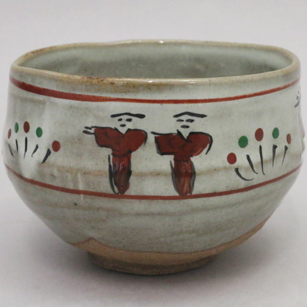 [Tea utensils/tea ceremony tools Matcha tea bowl] Akahada ware Narae painting by Onishi Rakusai