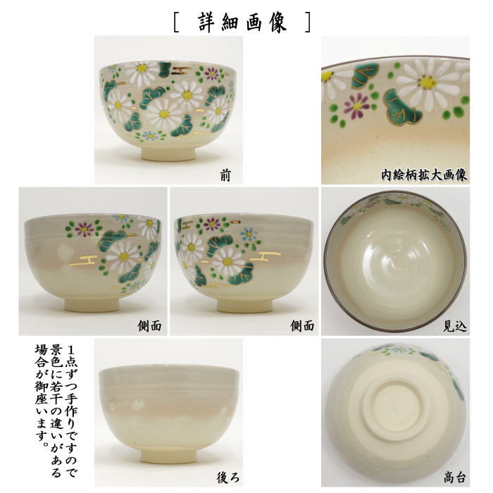 〇【茶器/茶道具　抹茶茶碗】　乾山写し　菊　田中喜泉作