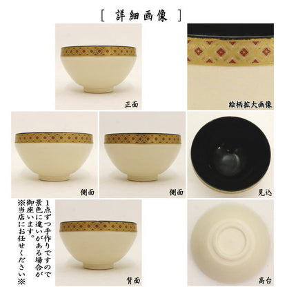 【茶器/茶道具　抹茶茶碗】　数茶碗　天目型　七宝　内黒　昌山作　5客セット