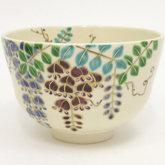 〇 [Tea utensils/tea ceremony tools Matcha tea bowl] Wisteria by Hisamitsu Nakamura (Wisteria flower)