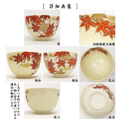 [Tea utensils/tea ceremony tools Matcha tea bowl] Copy of Ninsei, Maple leaves, by Morishita Shusai