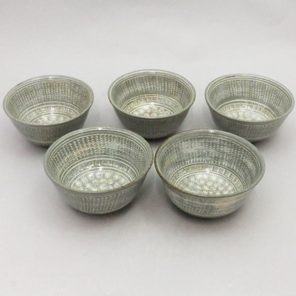 [Yunomi (teacups, teacups) / Kumidashi (teacups)] Mishima Koyode Garakugama (Odaka-yaki Komono Tougei) Set of 5