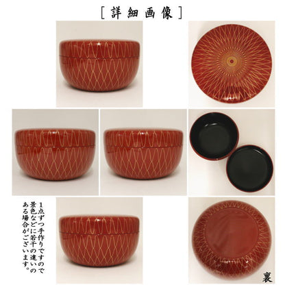 [Tea utensils/tea ceremony tools, confectionery container] Jikiro (food basket) with vermilion paint and wire mesh, made of wood (Jikiro)